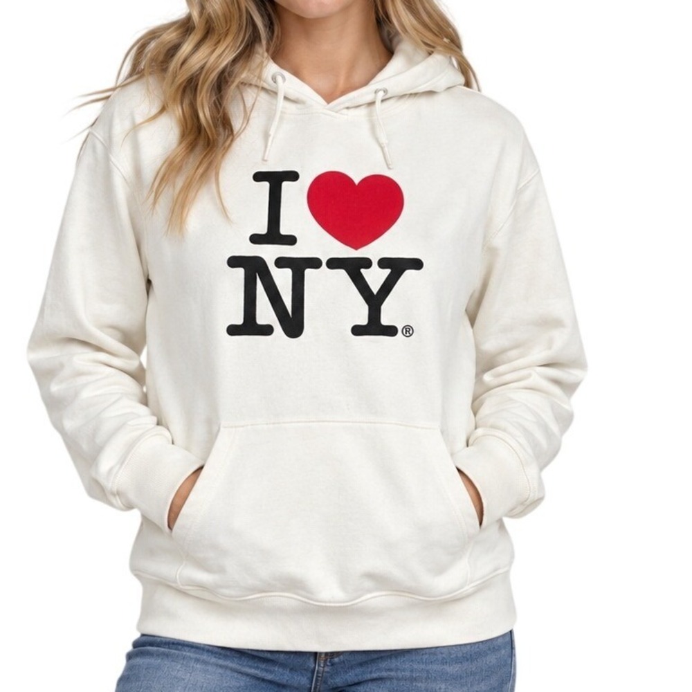 Carolina Herrera Rare Vintage 212 White I Love NY Sweatshirt Women's Medium